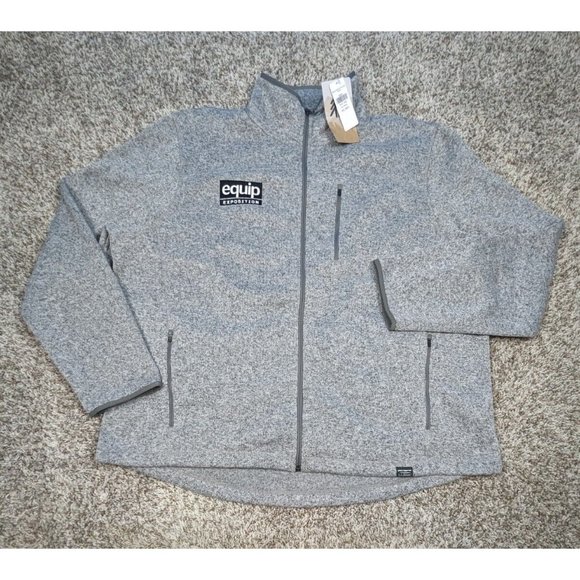 LL Bean Sweater Fleece Jacket Men's 2XL Full Zip Up Grey XXL New